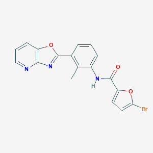 molecular formula C18H12BrN3O3 B277766 5-bromo-N-(2-methyl-3-[1,3]oxazolo[4,5-b]pyridin-2-ylphenyl)-2-furamide 