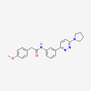 molecular formula C23H24N4O2 B2777666 2-(4-methoxyphenyl)-N-(3-(6-(pyrrolidin-1-yl)pyridazin-3-yl)phenyl)acetamide CAS No. 899745-67-6