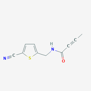 molecular formula C10H8N2OS B2777668 N-[(5-Cyanothiophen-2-yl)methyl]but-2-ynamide CAS No. 2411267-40-6