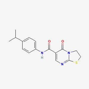 molecular formula C16H17N3O2S B2777669 N-(4-isopropylphenyl)-5-oxo-3,5-dihydro-2H-thiazolo[3,2-a]pyrimidine-6-carboxamide CAS No. 497072-44-3
