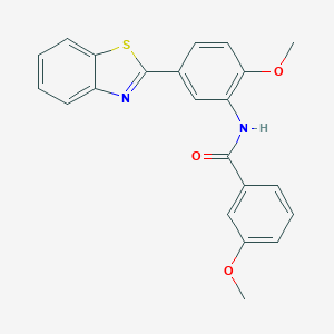 molecular formula C22H18N2O3S B277767 N-[5-(1,3-benzothiazol-2-yl)-2-methoxyphenyl]-3-methoxybenzamide 