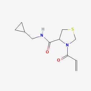 molecular formula C11H16N2O2S B2777679 N-(cyclopropylmethyl)-3-(prop-2-enoyl)-1,3-thiazolidine-4-carboxamide CAS No. 2174846-83-2