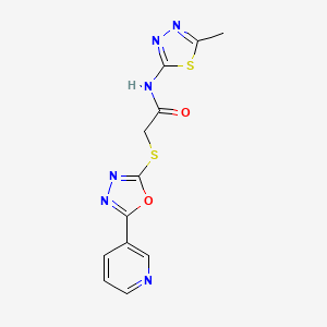 N-(5-methyl-1,3,4-thiadiazol-2-yl)-2-[(5-pyridin-3-yl-1,3,4-oxadiazol-2-yl)sulfanyl]acetamide