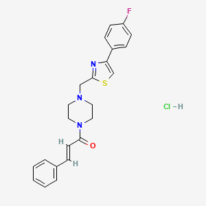(E)-1-(4-((4-(4-fluorophenyl)thiazol-2-yl)methyl)piperazin-1-yl)-3-phenylprop-2-en-1-one hydrochloride