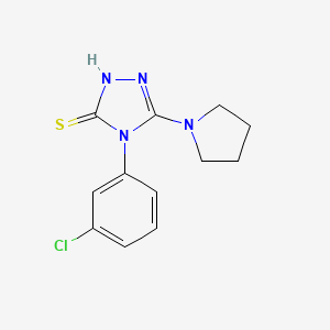 molecular formula C12H13ClN4S B2777695 4-(3-chlorophenyl)-5-(pyrrolidin-1-yl)-4H-1,2,4-triazole-3-thiol CAS No. 879319-52-5