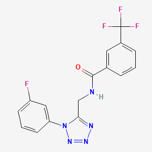 molecular formula C16H11F4N5O B2777709 N-((1-(3-fluorophenyl)-1H-tetrazol-5-yl)methyl)-3-(trifluoromethyl)benzamide CAS No. 921075-93-6