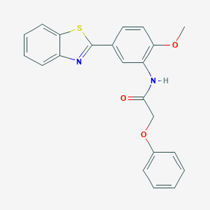 molecular formula C22H18N2O3S B277771 N-[5-(1,3-benzothiazol-2-yl)-2-methoxyphenyl]-2-phenoxyacetamide 