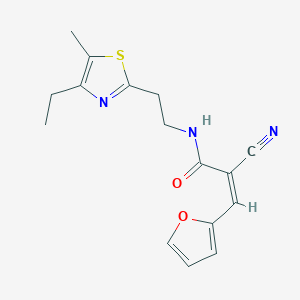 (Z)-2-Cyano-N-[2-(4-ethyl-5-methyl-1,3-thiazol-2-yl)ethyl]-3-(furan-2-yl)prop-2-enamide