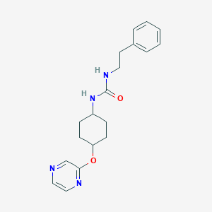 molecular formula C19H24N4O2 B2777715 1-Phenethyl-3-((1r,4r)-4-(pyrazin-2-yloxy)cyclohexyl)urea CAS No. 2034255-19-9