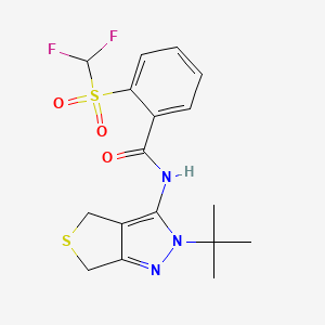 molecular formula C17H19F2N3O3S2 B2777719 N-(2-tert-butyl-4,6-dihydrothieno[3,4-c]pyrazol-3-yl)-2-(difluoromethylsulfonyl)benzamide CAS No. 893929-69-6