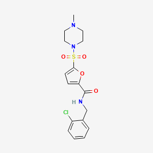 molecular formula C17H20ClN3O4S B2777724 N-(2-chlorobenzyl)-5-((4-methylpiperazin-1-yl)sulfonyl)furan-2-carboxamide CAS No. 1170976-01-8