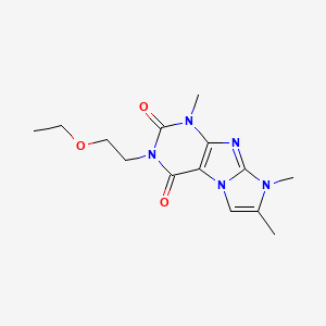 molecular formula C14H19N5O3 B2777726 3-(2-ethoxyethyl)-1,7,8-trimethyl-1H-imidazo[2,1-f]purine-2,4(3H,8H)-dione CAS No. 896322-52-4