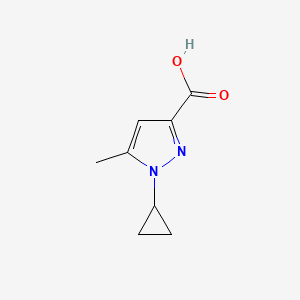 molecular formula C8H10N2O2 B2777757 1-Cyclopropyl-5-methylpyrazole-3-carboxylic acid CAS No. 1889940-76-4