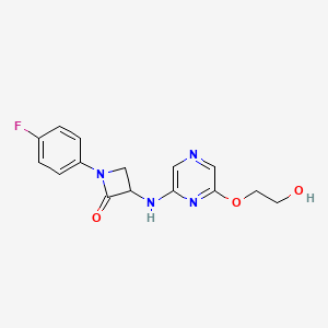 1-(4-Fluorophenyl)-3-[[6-(2-hydroxyethoxy)pyrazin-2-yl]amino]azetidin-2-one