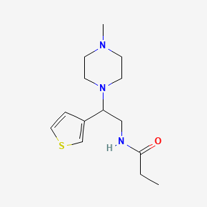 molecular formula C14H23N3OS B2777764 N-(2-(4-methylpiperazin-1-yl)-2-(thiophen-3-yl)ethyl)propionamide CAS No. 954689-94-2