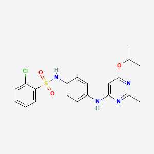 2-chloro-N-(4-((6-isopropoxy-2-methylpyrimidin-4-yl)amino)phenyl)benzenesulfonamide