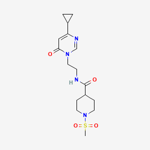 N-(2-(4-cyclopropyl-6-oxopyrimidin-1(6H)-yl)ethyl)-1-(methylsulfonyl)piperidine-4-carboxamide