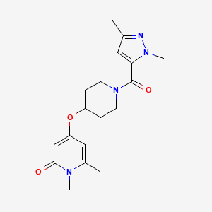 molecular formula C18H24N4O3 B2777779 4-((1-(1,3-dimethyl-1H-pyrazole-5-carbonyl)piperidin-4-yl)oxy)-1,6-dimethylpyridin-2(1H)-one CAS No. 1903330-95-9