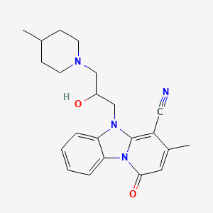 5-[2-Hydroxy-3-(4-methylpiperidin-1-yl)propyl]-3-methyl-1-oxo-1,5-dihydropyrido[1,2-a]benzimidazole-4-carbonitrile