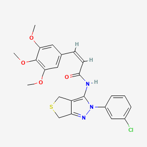 molecular formula C23H22ClN3O4S B2777788 (Z)-N-(2-(3-chlorophenyl)-4,6-dihydro-2H-thieno[3,4-c]pyrazol-3-yl)-3-(3,4,5-trimethoxyphenyl)acrylamide CAS No. 685106-18-7