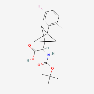 2-[3-(5-Fluoro-2-methylphenyl)-1-bicyclo[1.1.1]pentanyl]-2-[(2-methylpropan-2-yl)oxycarbonylamino]acetic acid