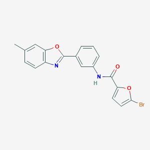 molecular formula C19H13BrN2O3 B277780 5-bromo-N-[3-(6-methyl-1,3-benzoxazol-2-yl)phenyl]-2-furamide 