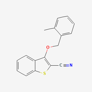 molecular formula C17H13NOS B2777805 3-[(2-Methylphenyl)methoxy]-1-benzothiophene-2-carbonitrile CAS No. 320422-52-4