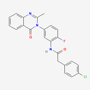 molecular formula C23H17ClFN3O2 B2777812 2-(4-chlorophenyl)-N-(2-fluoro-5-(2-methyl-4-oxoquinazolin-3(4H)-yl)phenyl)acetamide CAS No. 941940-40-5