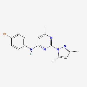 molecular formula C16H16BrN5 B2777820 N-(4-bromophenyl)-2-(3,5-dimethyl-1H-pyrazol-1-yl)-6-methylpyrimidin-4-amine CAS No. 1019106-81-0