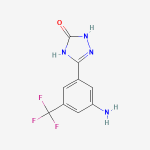 molecular formula C9H7F3N4O B2777850 5-[3-氨基-5-(三氟甲基)苯基]-2,3-二氢-1H-1,2,4-三唑-3-酮 CAS No. 1244030-97-4