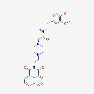 molecular formula C30H34N4O5 B2777859 N-(3,4-dimethoxyphenethyl)-2-(4-(2-(1,3-dioxo-1H-benzo[de]isoquinolin-2(3H)-yl)ethyl)piperazin-1-yl)acetamide CAS No. 2034569-32-7