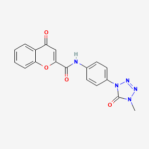 molecular formula C18H13N5O4 B2777860 N-(4-(4-methyl-5-oxo-4,5-dihydro-1H-tetrazol-1-yl)phenyl)-4-oxo-4H-chromene-2-carboxamide CAS No. 1396795-57-5