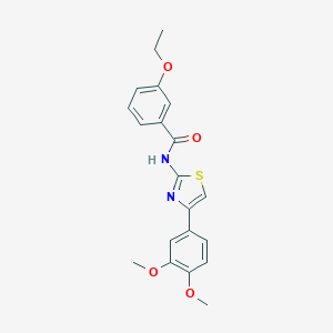 molecular formula C20H20N2O4S B277787 N-[4-(3,4-dimethoxyphenyl)-1,3-thiazol-2-yl]-3-ethoxybenzamide 