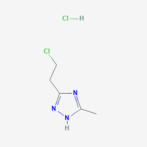 molecular formula C5H9Cl2N3 B2777872 3-(2-Chloroethyl)-5-methyl-1H-1,2,4-triazole;hydrochloride CAS No. 2416237-08-4