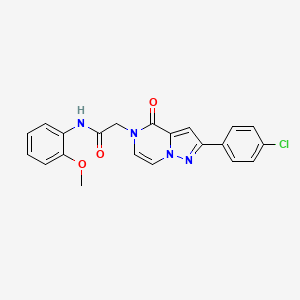 molecular formula C21H17ClN4O3 B2777883 2-(2-(4-chlorophenyl)-4-oxopyrazolo[1,5-a]pyrazin-5(4H)-yl)-N-(2-methoxyphenyl)acetamide CAS No. 1243016-72-9