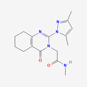 molecular formula C16H21N5O2 B2777896 2-(2-(3,5-二甲基-1H-吡唑-1-基)-4-氧代-5,6,7,8-四氢喹唑啉-3(4H)-基)-N-甲基乙酰胺 CAS No. 1006785-18-7