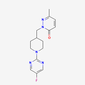 molecular formula C15H18FN5O B2777902 2-{[1-(5-Fluoropyrimidin-2-yl)piperidin-4-yl]methyl}-6-methyl-2,3-dihydropyridazin-3-one CAS No. 2097860-54-1