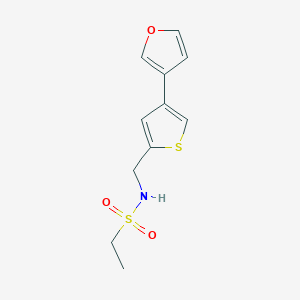 molecular formula C11H13NO3S2 B2777906 N-[[4-(Furan-3-yl)thiophen-2-yl]methyl]ethanesulfonamide CAS No. 2379972-44-6