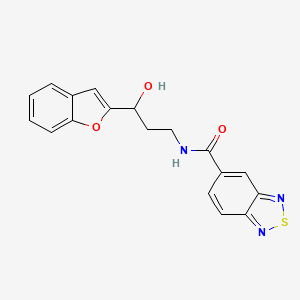 molecular formula C18H15N3O3S B2777907 N-(3-(benzofuran-2-yl)-3-hydroxypropyl)benzo[c][1,2,5]thiadiazole-5-carboxamide CAS No. 1448058-36-3