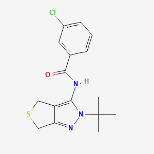 molecular formula C16H18ClN3OS B2777909 N-(2-(tert-butyl)-4,6-dihydro-2H-thieno[3,4-c]pyrazol-3-yl)-3-chlorobenzamide CAS No. 361168-58-3