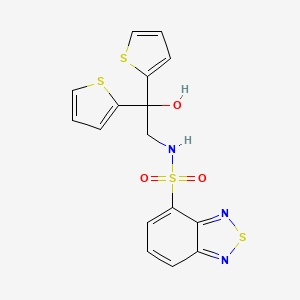 molecular formula C16H13N3O3S4 B2777910 N-(2-hydroxy-2,2-di(thiophen-2-yl)ethyl)benzo[c][1,2,5]thiadiazole-4-sulfonamide CAS No. 2034633-79-7
