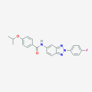 molecular formula C22H19FN4O2 B277792 N-[2-(4-fluorophenyl)-2H-1,2,3-benzotriazol-5-yl]-4-isopropoxybenzamide 