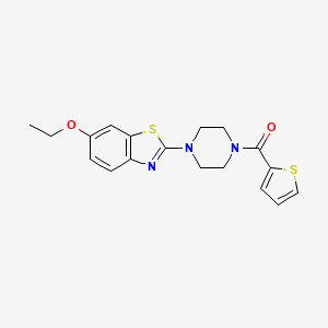 molecular formula C18H19N3O2S2 B2777920 (4-(6-Ethoxybenzo[d]thiazol-2-yl)piperazin-1-yl)(thiophen-2-yl)methanone CAS No. 897469-91-9