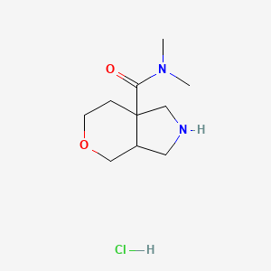 molecular formula C10H19ClN2O2 B2777931 N,N-二甲基-2,3,3a,4,6,7-六氢-1H-吡喃并[3,4-c]吡咯-7a-甲酸酰胺;盐酸盐 CAS No. 2241141-93-3