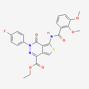 molecular formula C24H20FN3O6S B2777935 乙酸乙酯 5-(2,3-二甲氧基苯甲酰胺)-3-(4-氟苯基)-4-氧代-3,4-二氢噻吩并[3,4-d]吡啶-1-甲酸酯 CAS No. 851949-20-7