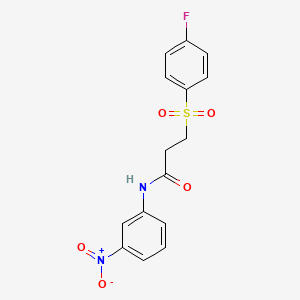 molecular formula C15H13FN2O5S B2777941 3-(4-fluorophenyl)sulfonyl-N-(3-nitrophenyl)propanamide CAS No. 898405-70-4