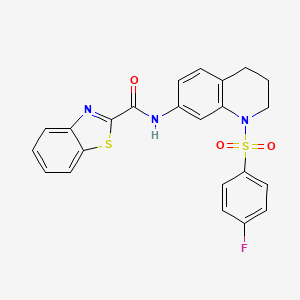 molecular formula C23H18FN3O3S2 B2777942 N-(1-((4-fluorophenyl)sulfonyl)-1,2,3,4-tetrahydroquinolin-7-yl)benzo[d]thiazole-2-carboxamide CAS No. 1209785-27-2