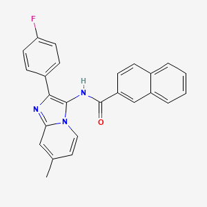 molecular formula C25H18FN3O B2777949 N-[2-(4-氟苯基)-7-甲基咪唑并[1,2-a]吡啶-3-基]萘-2-羧酰胺 CAS No. 850931-22-5