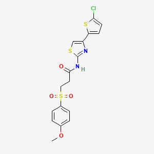N-(4-(5-chlorothiophen-2-yl)thiazol-2-yl)-3-((4-methoxyphenyl)sulfonyl)propanamide