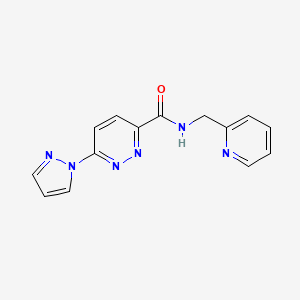 molecular formula C14H12N6O B2777955 6-(1H-pyrazol-1-yl)-N-(pyridin-2-ylmethyl)pyridazine-3-carboxamide CAS No. 1351594-81-4